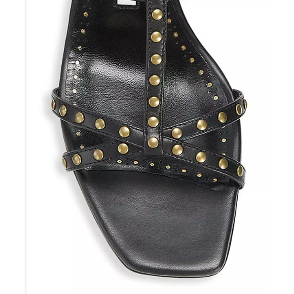 MANOLO BLAHNIK Luce Black Leather T-Strap Sandal, 50mm, 38 Retail $845 - Picture 10 of 10